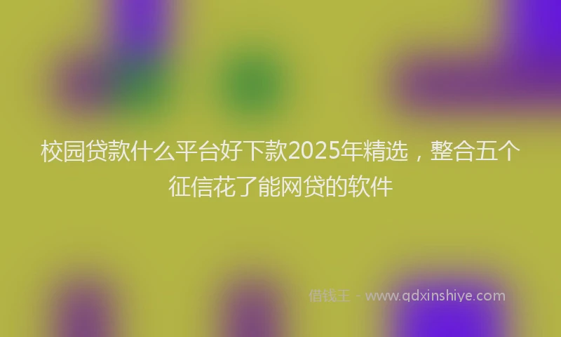校园贷款什么平台好下款2025年精选，整合五个征信花了能网贷的软件