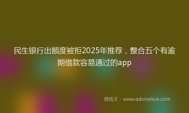 民生银行出额度被拒2025年推荐，整合五个有逾期借款容易通过的app