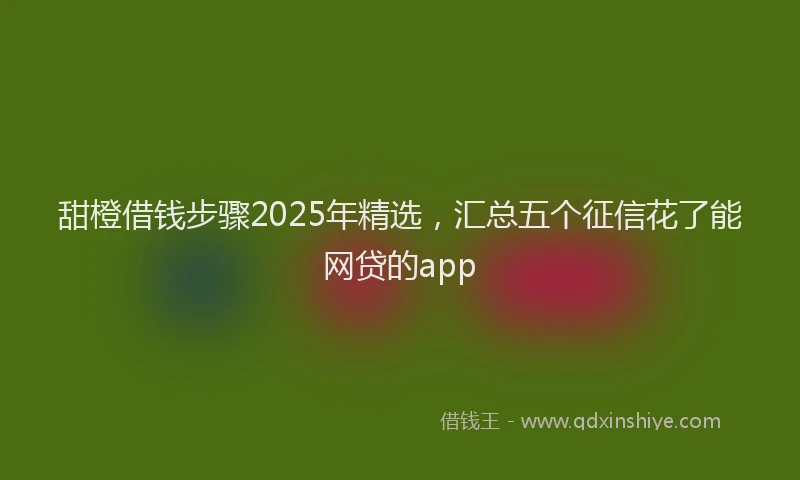 甜橙借钱步骤2025年精选，汇总五个征信花了能网贷的app