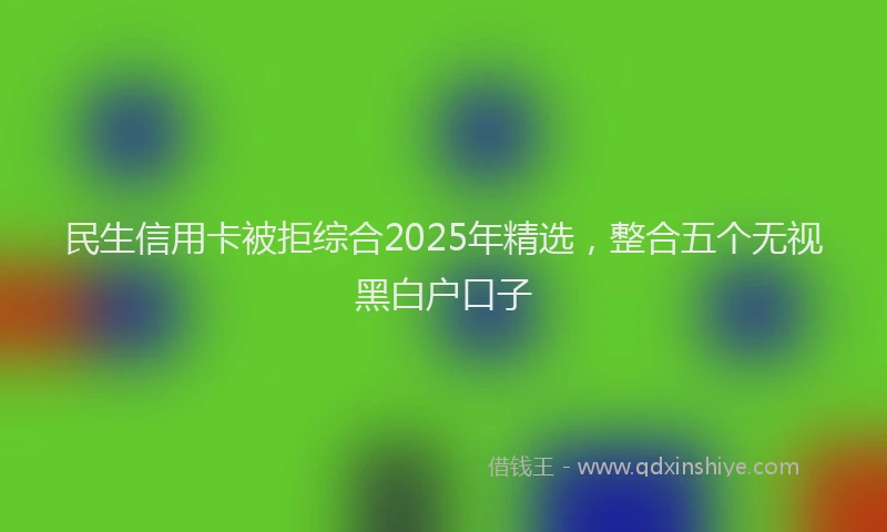 民生信用卡被拒综合2025年精选，整合五个无视黑白户口子