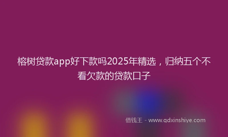 榕树贷款app好下款吗2025年精选，归纳五个不看欠款的贷款口子