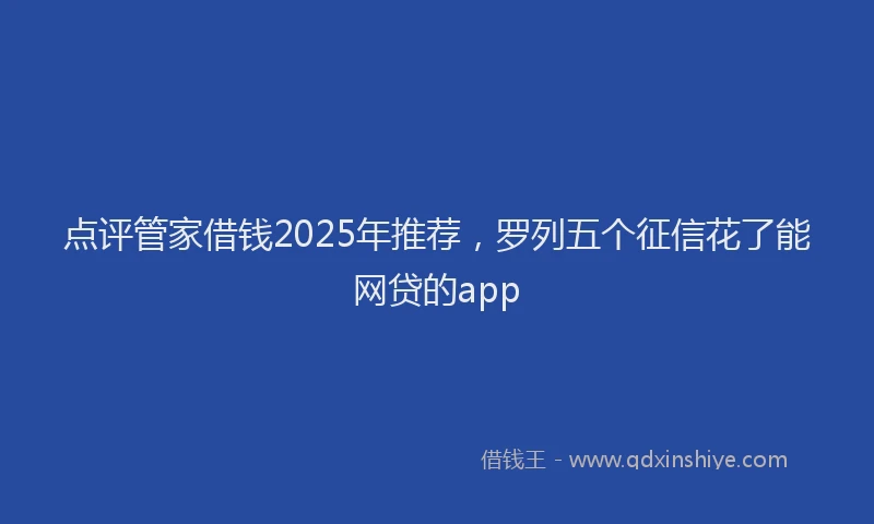点评管家借钱2025年推荐，罗列五个征信花了能网贷的app