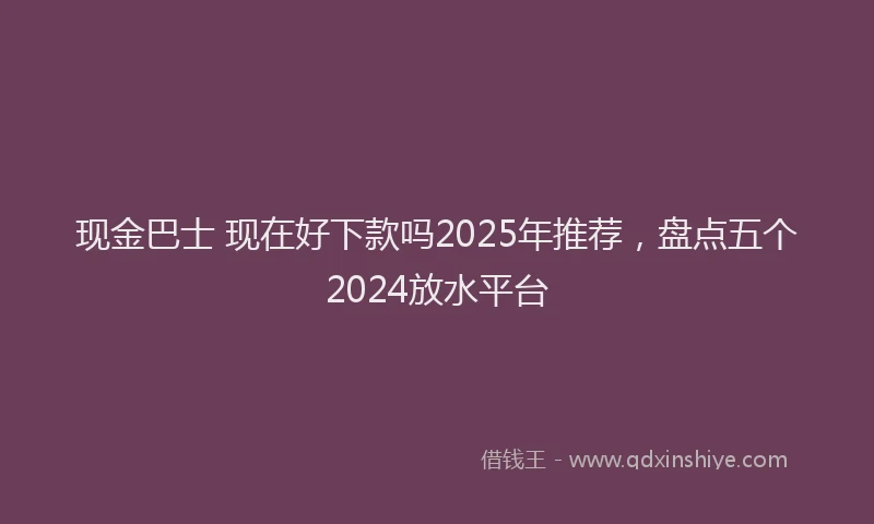 现金巴士 现在好下款吗2025年推荐，盘点五个2024放水平台