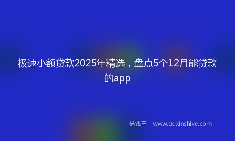 极速小额贷款2025年精选，盘点5个12月能贷款的app