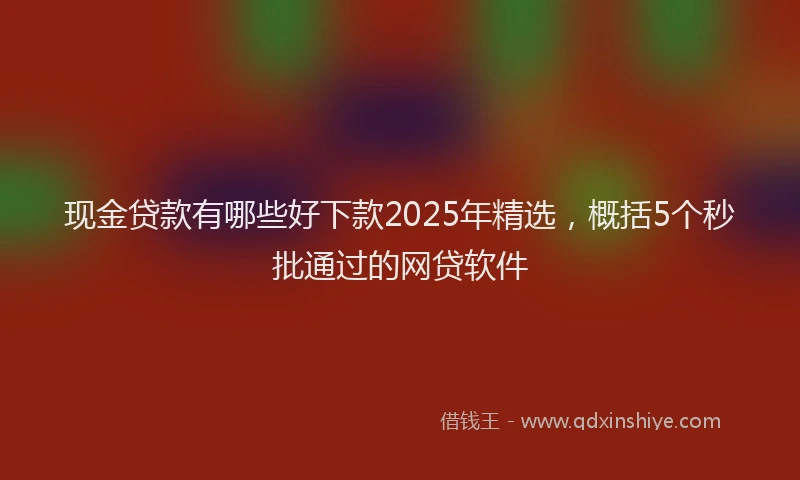 现金贷款有哪些好下款2025年精选，概括5个秒批通过的网贷软件