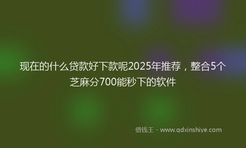 现在的什么贷款好下款呢2025年推荐，整合5个芝麻分700能秒下的软件