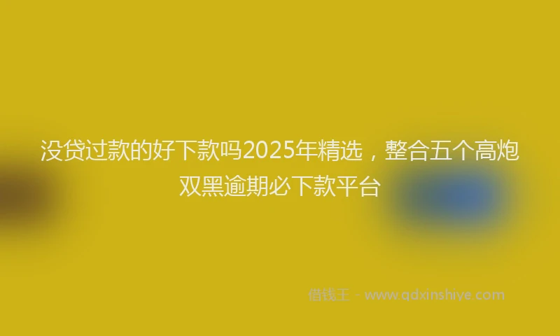 没贷过款的好下款吗2025年精选，整合五个高炮双黑逾期必下款平台