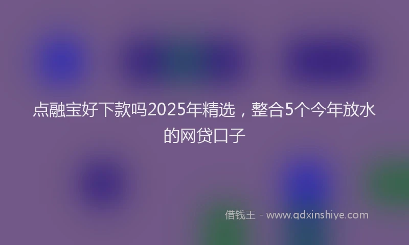 点融宝好下款吗2025年精选，整合5个今年放水的网贷口子