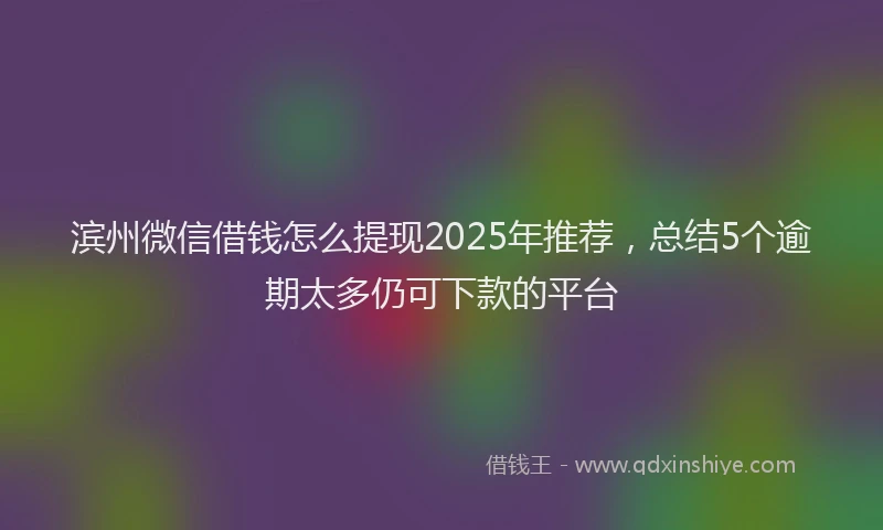 滨州微信借钱怎么提现2025年推荐，总结5个逾期太多仍可下款的平台