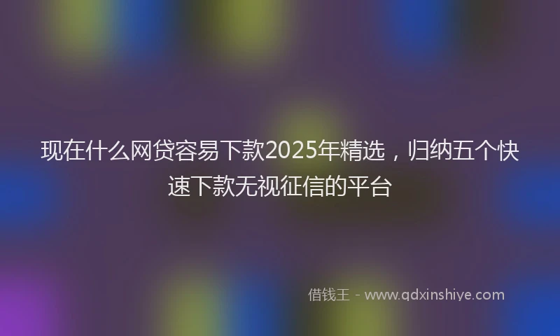 现在什么网贷容易下款2025年精选，归纳五个快速下款无视征信的平台