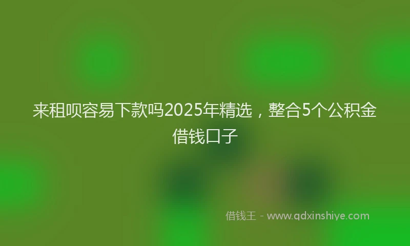 来租呗容易下款吗2025年精选，整合5个公积金借钱口子