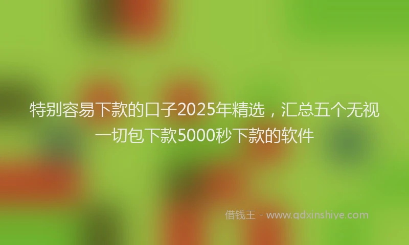 特别容易下款的口子2025年精选，汇总五个无视一切包下款5000秒下款的软件