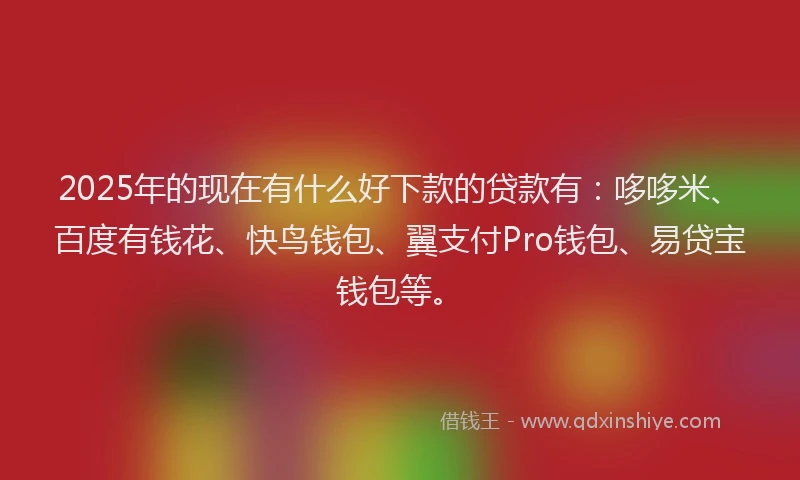 2025年的现在有什么好下款的贷款有：哆哆米、百度有钱花、快鸟钱包、翼支付Pro钱包、易贷宝钱包等。