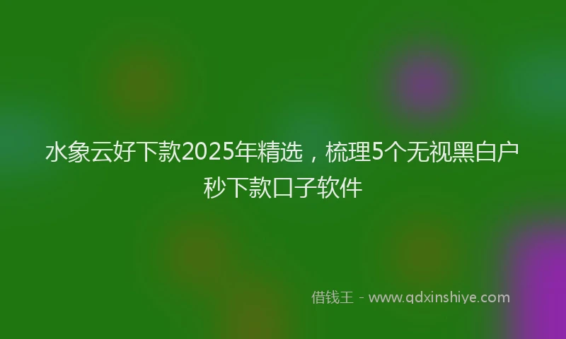 水象云好下款2025年精选，梳理5个无视黑白户秒下款口子软件