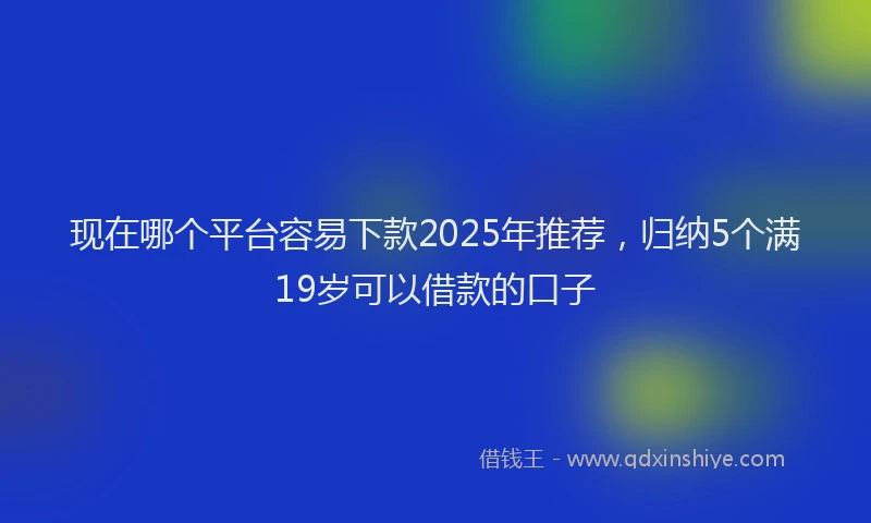 现在哪个平台容易下款2025年推荐，归纳5个满19岁可以借款的口子