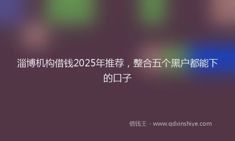 淄博机构借钱2025年推荐，整合五个黑户都能下的口子