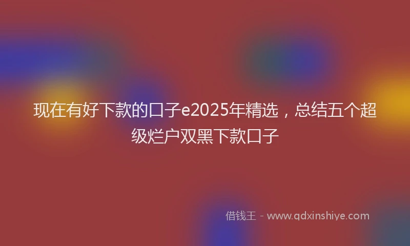 现在有好下款的口子e2025年精选，总结五个超级烂户双黑下款口子