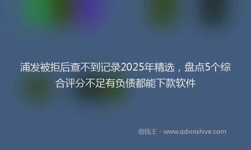 浦发被拒后查不到记录2025年精选，盘点5个综合评分不足有负债都能下款软件