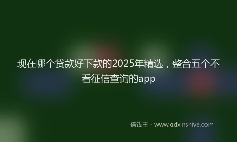 现在哪个贷款好下款的2025年精选，整合五个不看征信查询的app