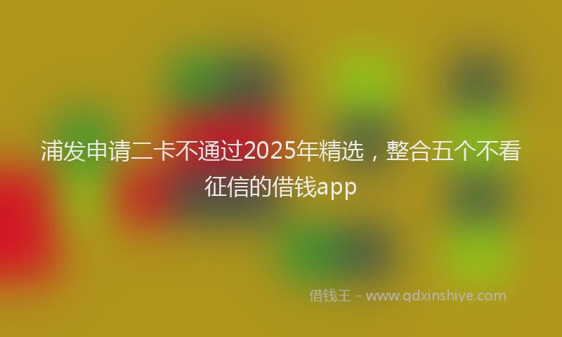 浦发申请二卡不通过2025年精选，整合五个不看征信的借钱app