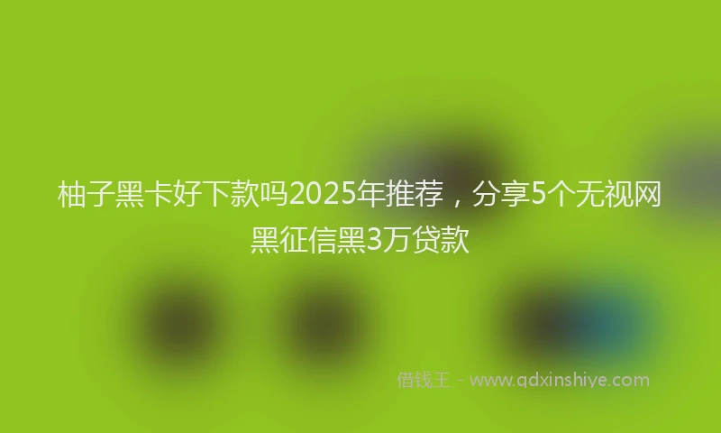 柚子黑卡好下款吗2025年推荐，分享5个无视网黑征信黑3万贷款