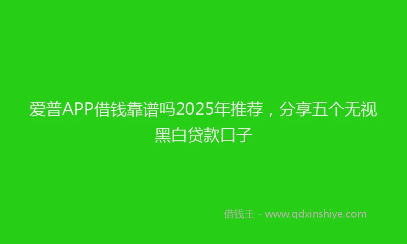 爱普APP借钱靠谱吗2025年推荐，分享五个无视黑白贷款口子