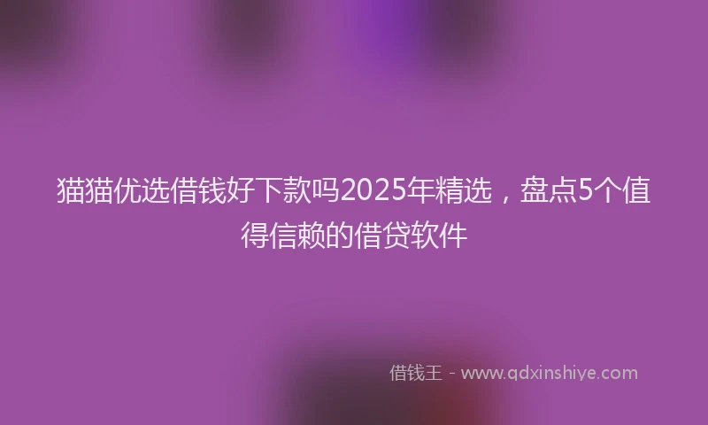 猫猫优选借钱好下款吗2025年精选，盘点5个值得信赖的借贷软件