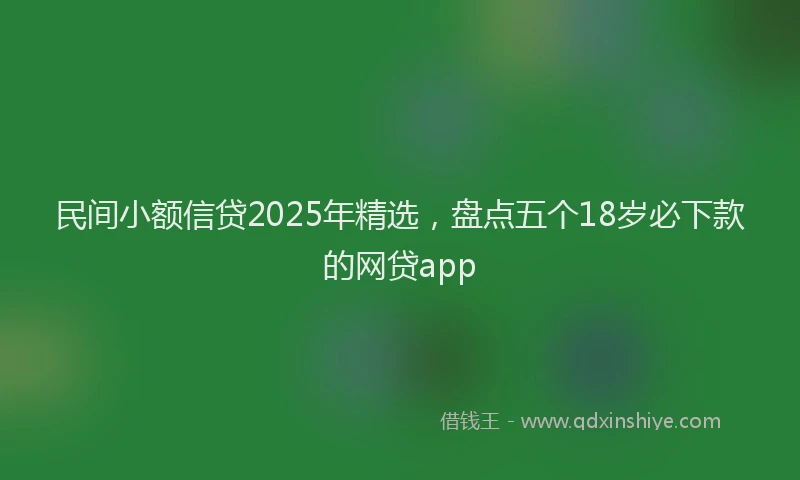 民间小额信贷2025年精选，盘点五个18岁必下款的网贷app