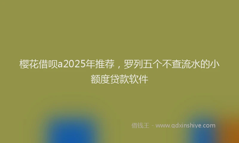 樱花借呗a2025年推荐，罗列五个不查流水的小额度贷款软件