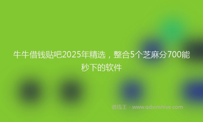 牛牛借钱贴吧2025年精选，整合5个芝麻分700能秒下的软件