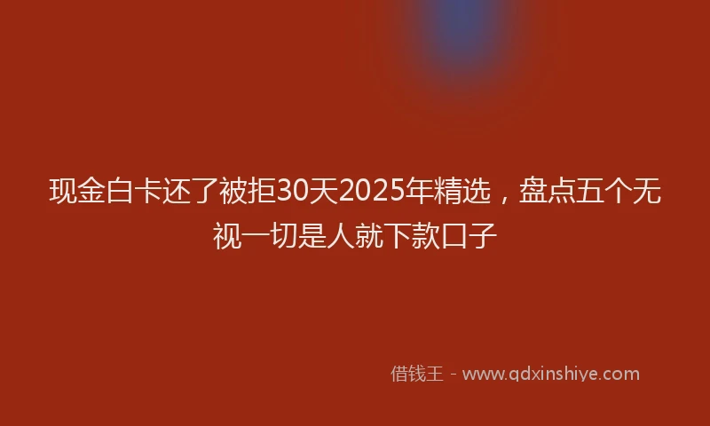 现金白卡还了被拒30天2025年精选，盘点五个无视一切是人就下款口子