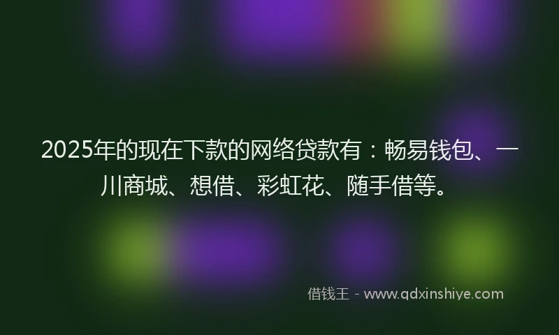 2025年的现在下款的网络贷款有：畅易钱包、一川商城、想借、彩虹花、随手借等。