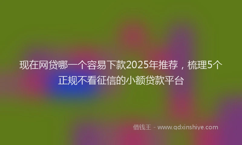现在网贷哪一个容易下款2025年推荐，梳理5个正规不看征信的小额贷款平台