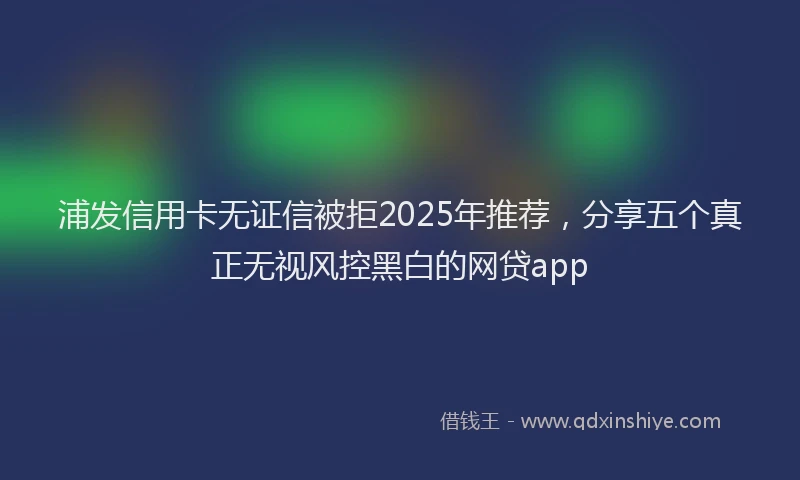 浦发信用卡无证信被拒2025年推荐，分享五个真正无视风控黑白的网贷app