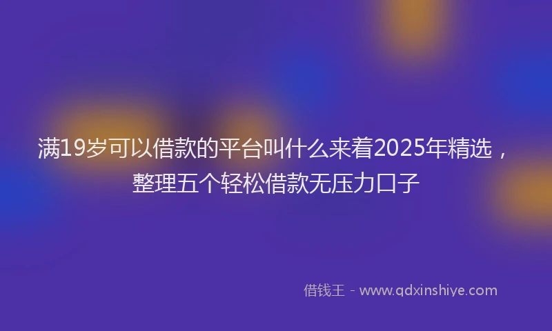 满19岁可以借款的平台叫什么来着2025年精选，整理五个轻松借款无压力口子
