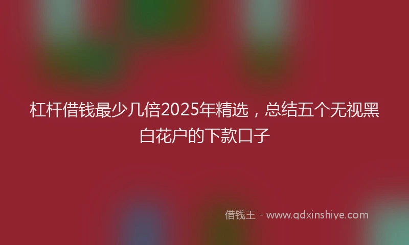 杠杆借钱最少几倍2025年精选，总结五个无视黑白花户的下款口子