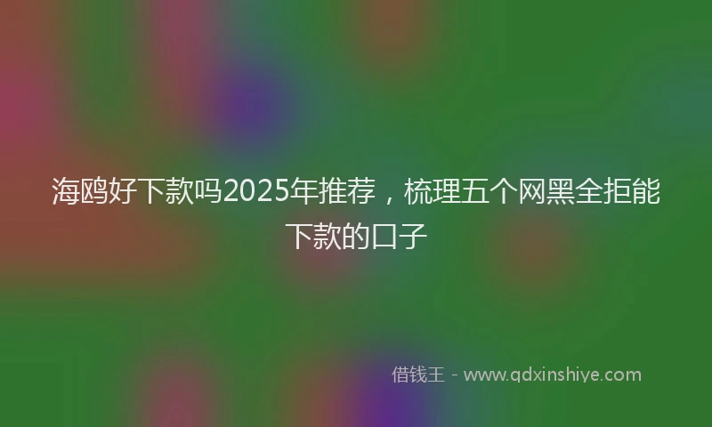 海鸥好下款吗2025年推荐，梳理五个网黑全拒能下款的口子