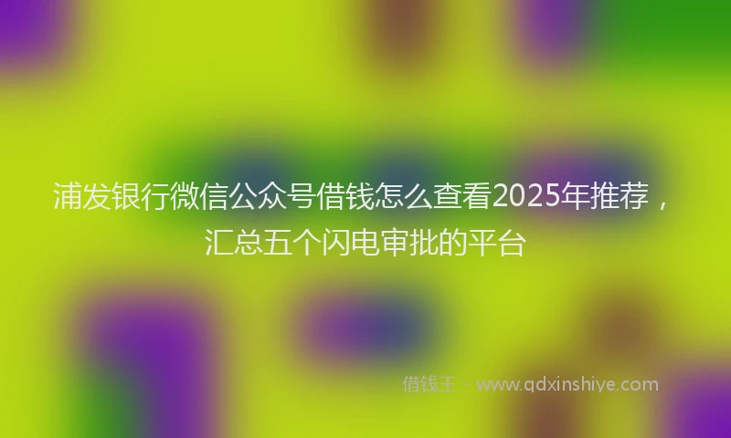 浦发银行微信公众号借钱怎么查看2025年推荐，汇总五个闪电审批的平台