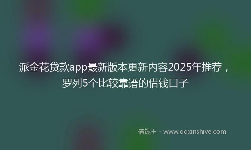 派金花贷款app最新版本更新内容2025年推荐，罗列5个比较靠谱的借钱口子