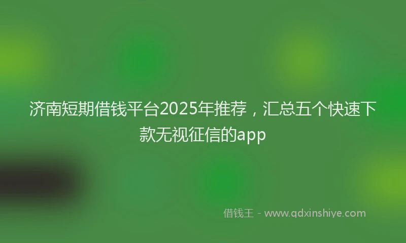济南短期借钱平台2025年推荐，汇总五个快速下款无视征信的app