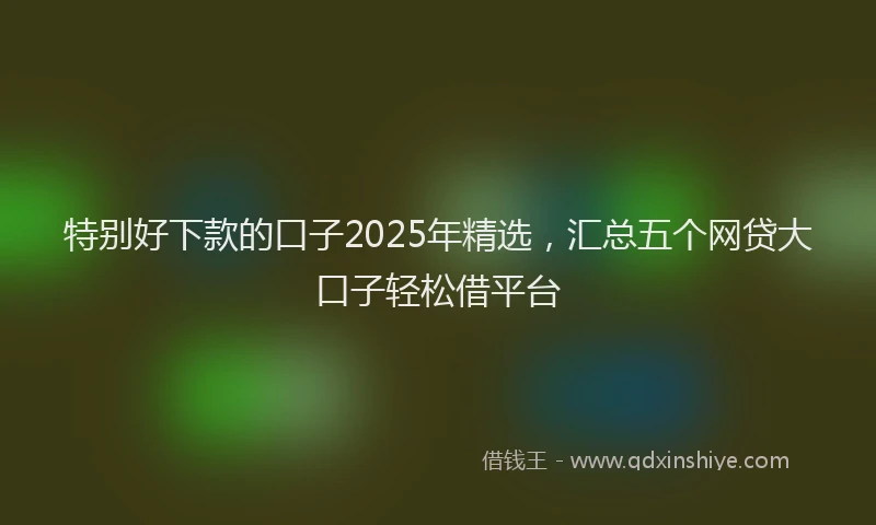 特别好下款的口子2025年精选，汇总五个网贷大口子轻松借平台