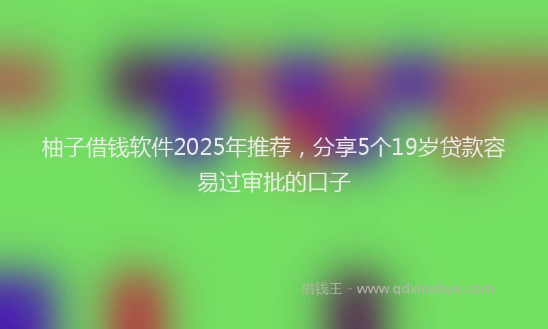 柚子借钱软件2025年推荐，分享5个19岁贷款容易过审批的口子
