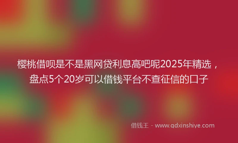 樱桃借呗是不是黑网贷利息高吧呢2025年精选，盘点5个20岁可以借钱平台不查征信的口子