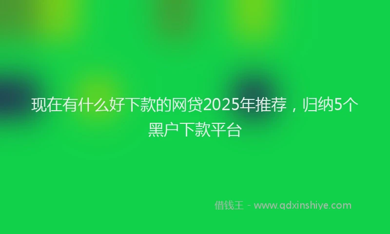 现在有什么好下款的网贷2025年推荐，归纳5个黑户下款平台