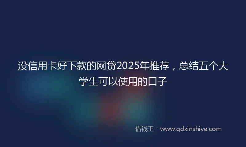 没信用卡好下款的网贷2025年推荐，总结五个大学生可以使用的口子