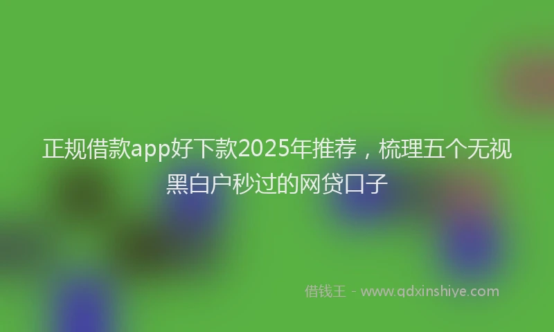 正规借款app好下款2025年推荐，梳理五个无视黑白户秒过的网贷口子
