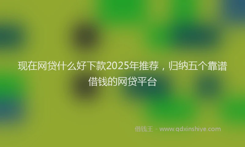 现在网贷什么好下款2025年推荐，归纳五个靠谱借钱的网贷平台