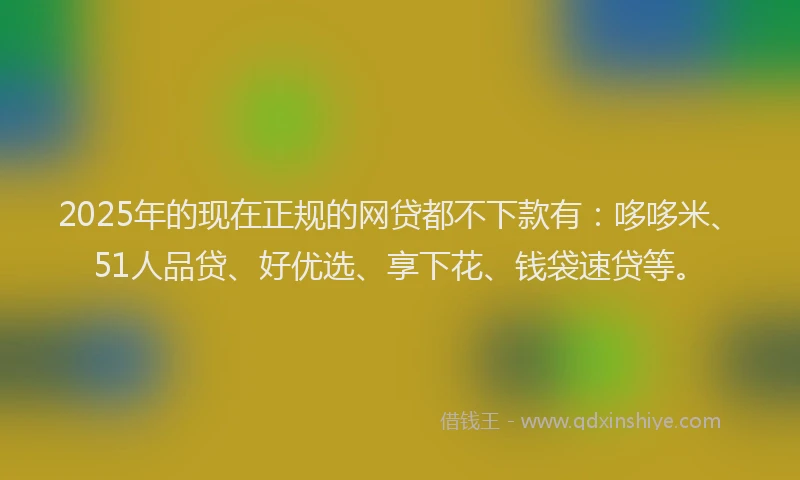 2025年的现在正规的网贷都不下款有：哆哆米、51人品贷、好优选、享下花、钱袋速贷等。