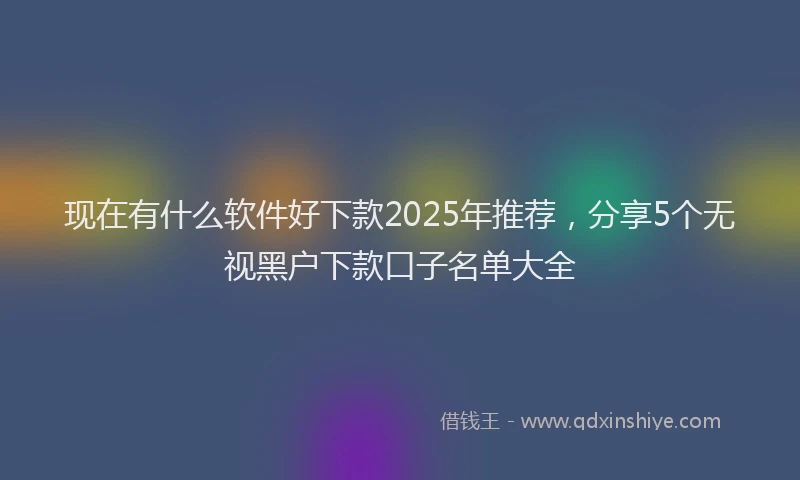 现在有什么软件好下款2025年推荐，分享5个无视黑户下款口子名单大全