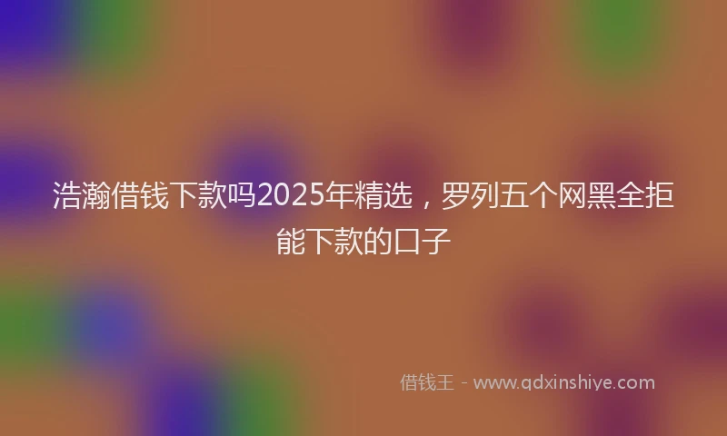 浩瀚借钱下款吗2025年精选，罗列五个网黑全拒能下款的口子